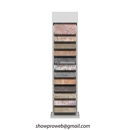 Vertical floor standing tile display for small spaces
