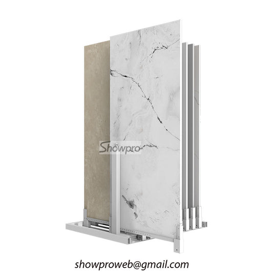 ceramic tiles sliding displays stone push pull display stand