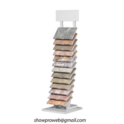 Trade show tile display stands with easy assembly