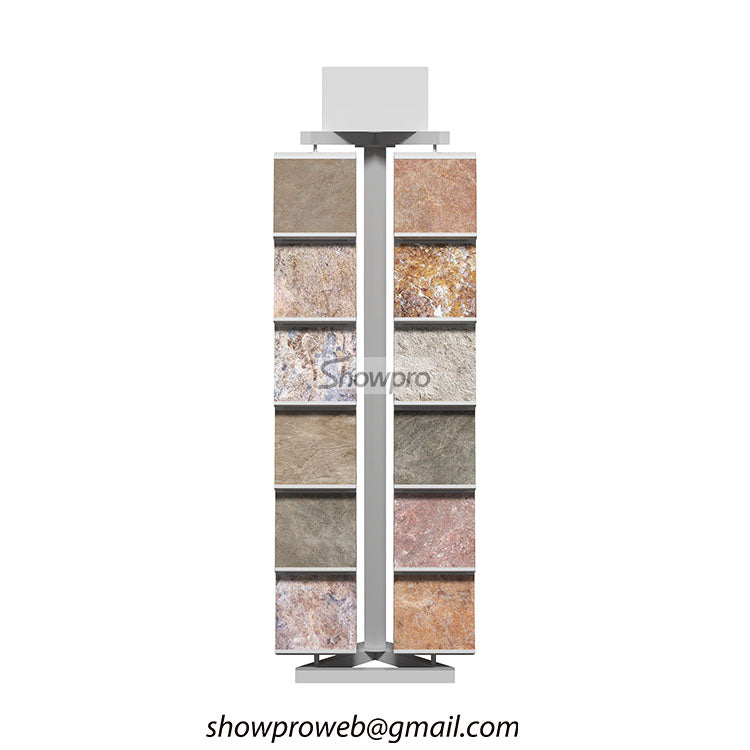 Retail tile display racks for flooring stores