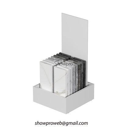 Modern tile showroom design stone sample display