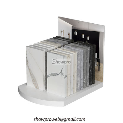 quartz stone display rack tiles showroom ideas