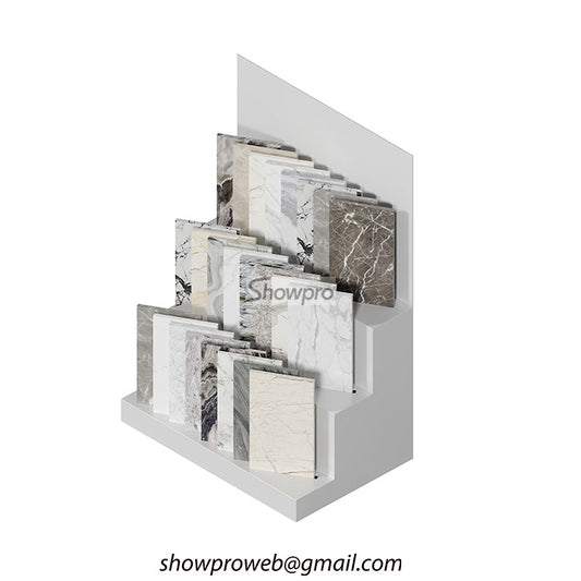Showroom countertop stone sample display racks