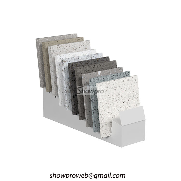 Custom metal stone sample holder for showroom