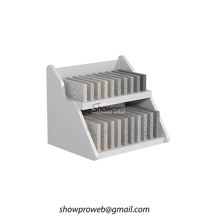 Mini marble tile desktop display rack for office use