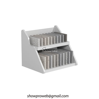 Mini marble tile desktop display rack for office use