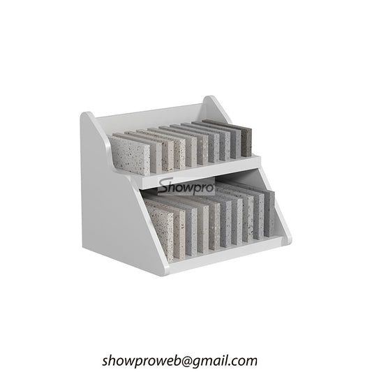 Mini marble tile desktop display rack for office use