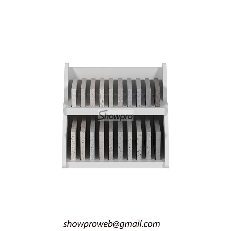 Mini marble tile desktop display rack for office use