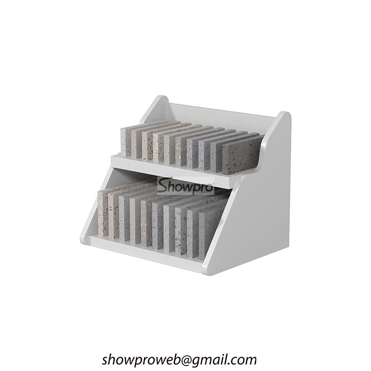 Mini marble tile desktop display rack for office use