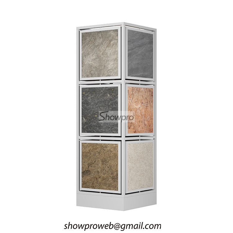 Interior design showroom stone sample display ideas