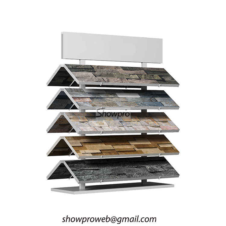 Custom branded cultural stone display rack for distributors