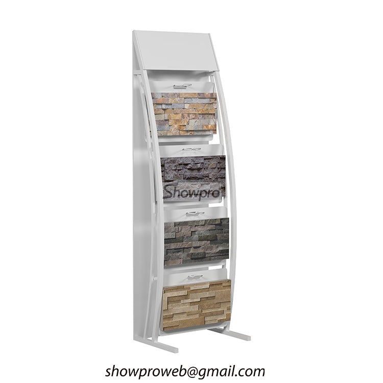 Manufactured stone panel display for retail stores