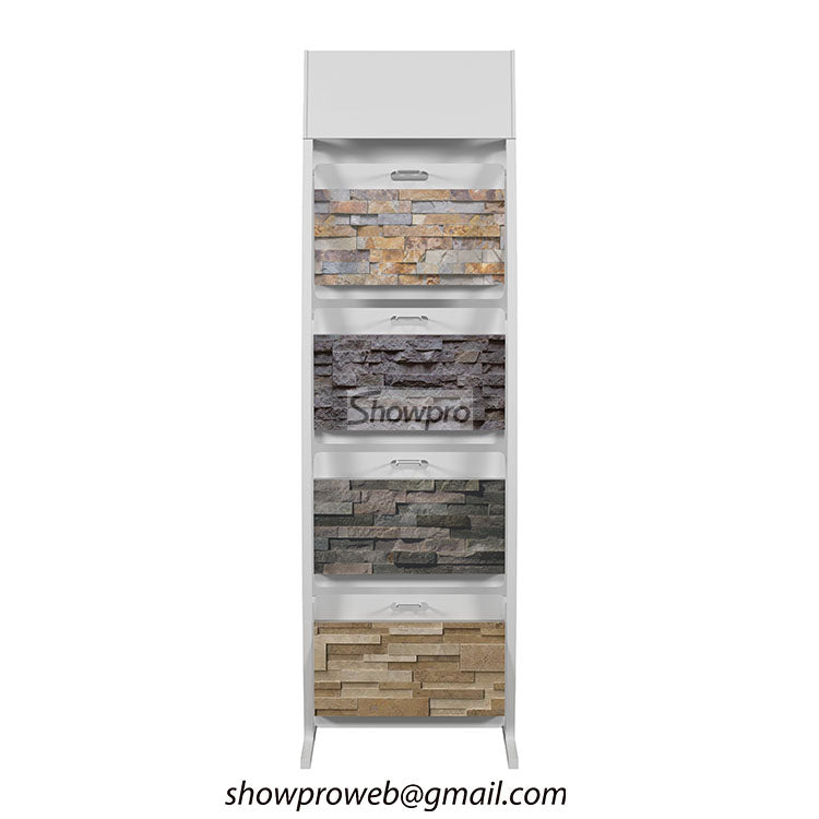 Manufactured stone panel display for retail stores