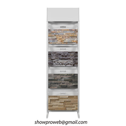Manufactured stone panel display for retail stores