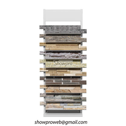 Cultural stone sample tower for kitchen showrooms