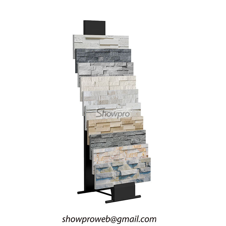 Retail shop display stand for ledger stone