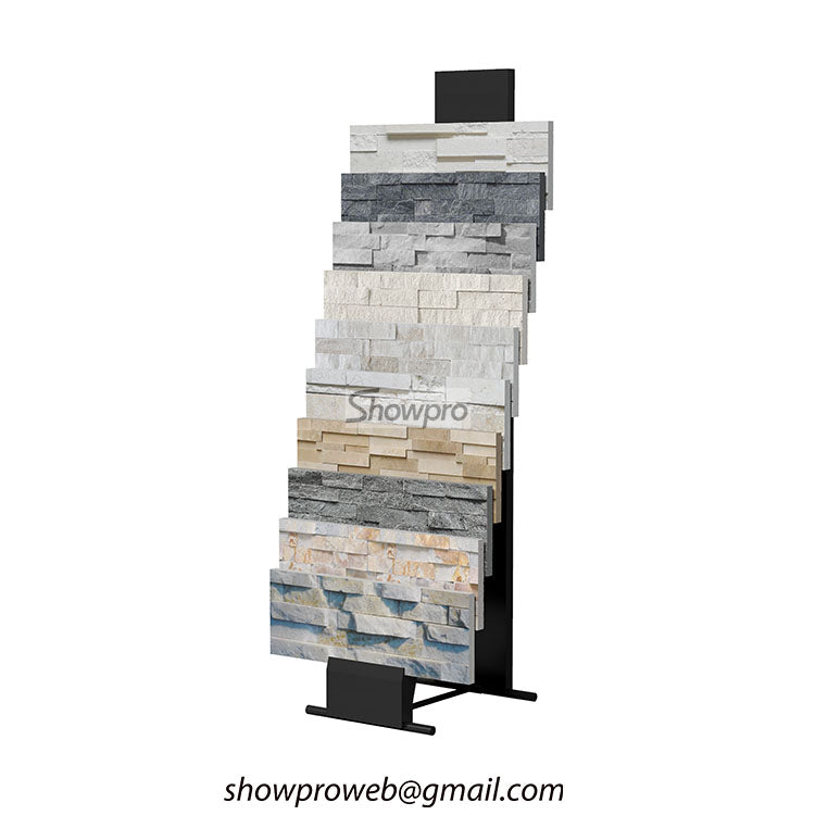 Retail shop display stand for ledger stone