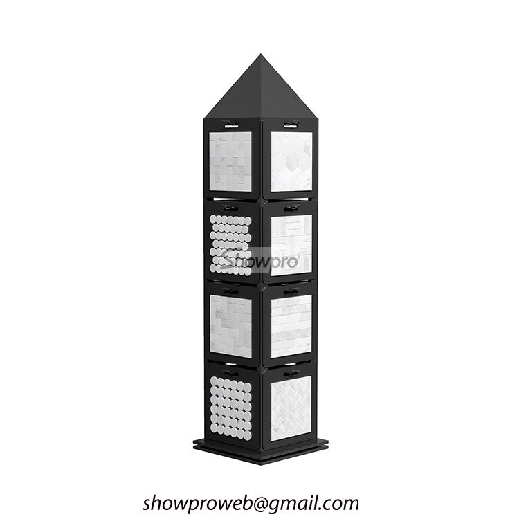 Custom-branded mosaic sample display racks