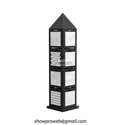 Custom-branded mosaic sample display racks