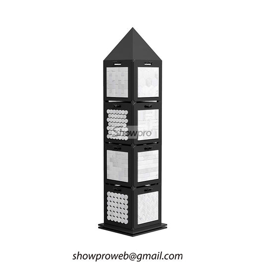 Custom-branded mosaic sample display racks