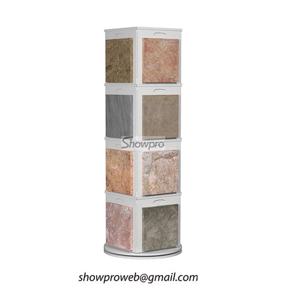 Tile sample display racks for interior design studios