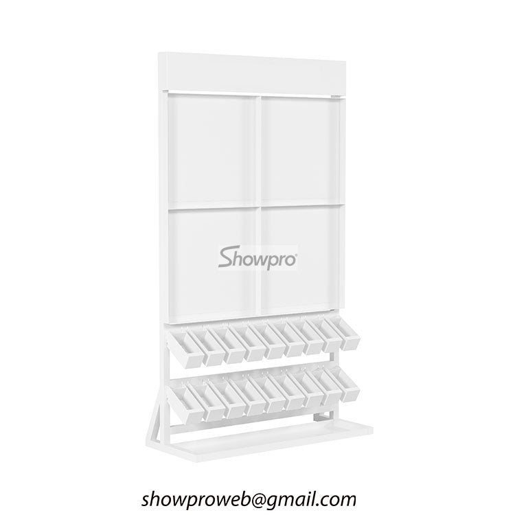 Space-saving tile display rack for design studio