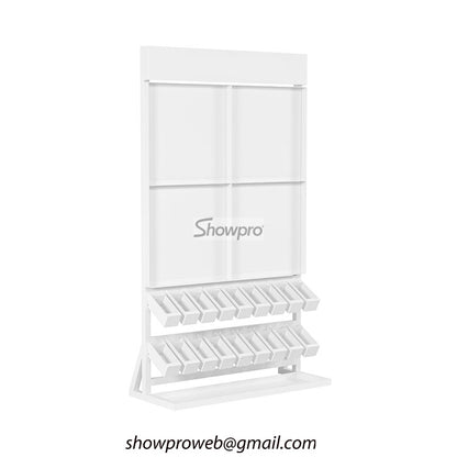 Space-saving tile display rack for design studio