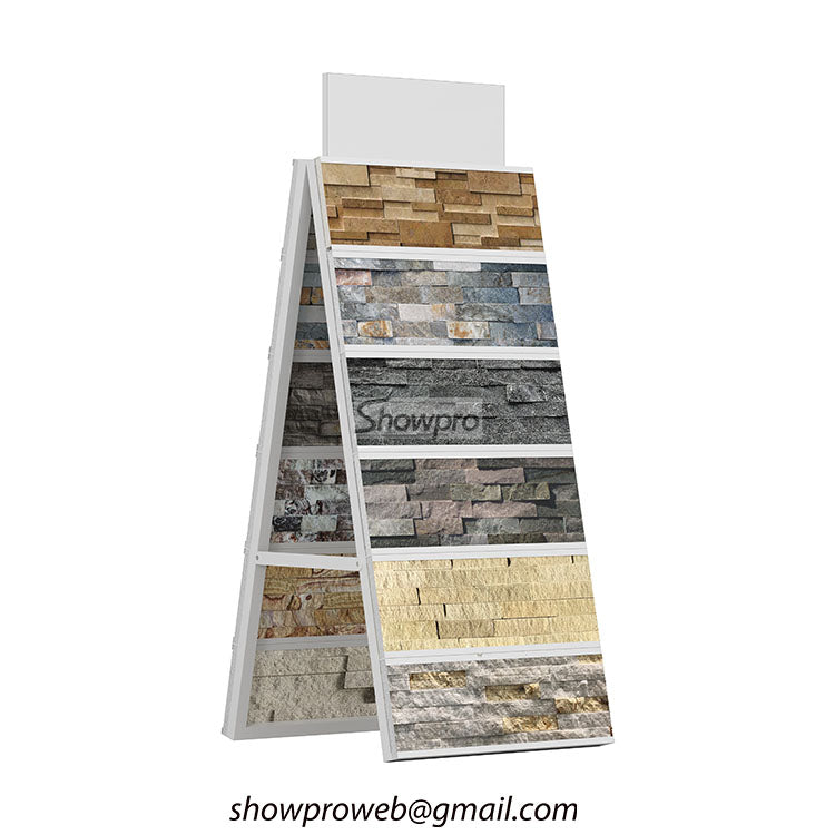 Ledger stone sample display rack for showroom