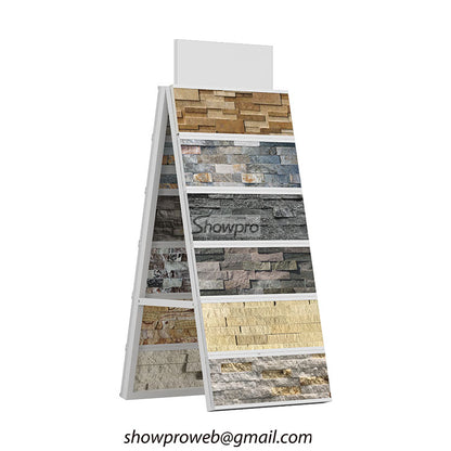 Ledger stone sample display rack for showroom