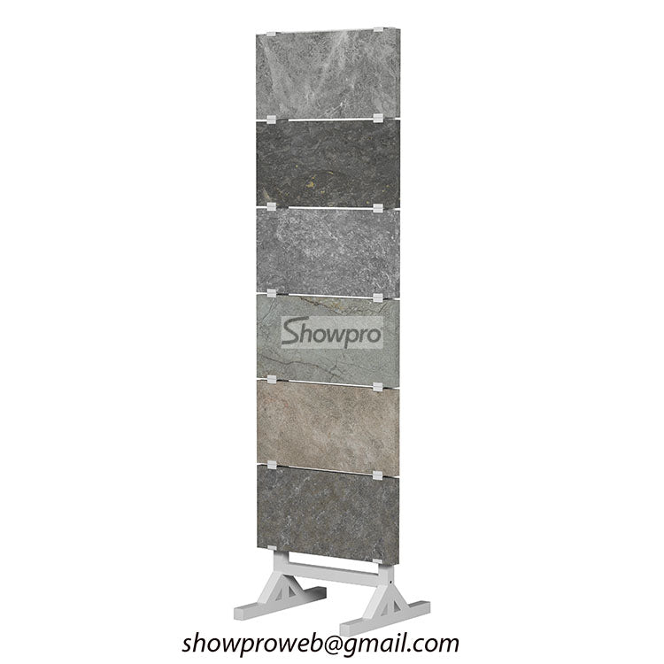 Stone showroom displays quartz sample display ideas