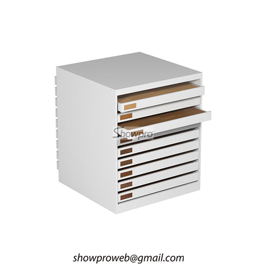 wooden tiles storage cabinet floor display solution