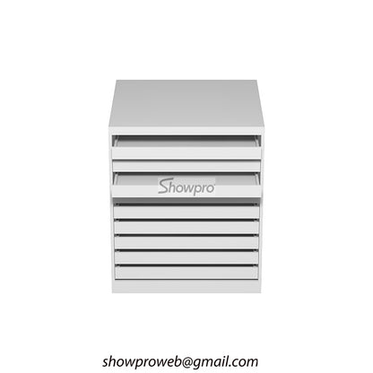wooden tiles storage cabinet floor display solution