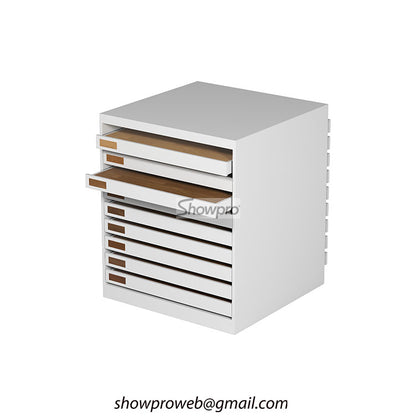 wooden tiles storage cabinet floor display solution
