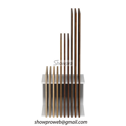 wooden tiles display stand simple flooring display rack