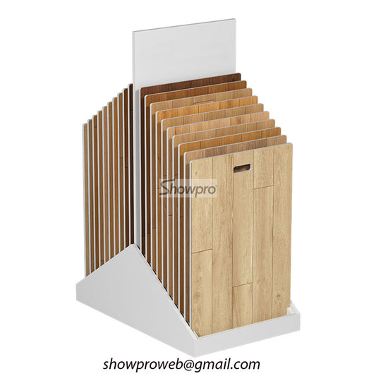 wooden tile display stand