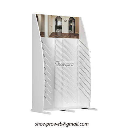 wooden tile display stand wooden floor display