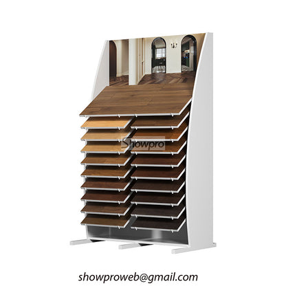 wooden tile display stand wooden floor display