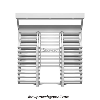 showroom wooden tiles sliding display rack for sale