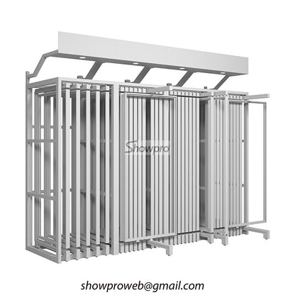 wood tile sliding display stand wood floor rotating displays