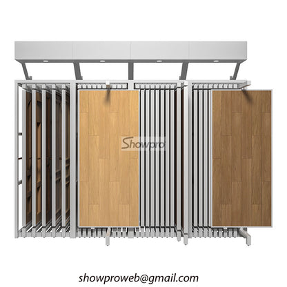 wood tile sliding display stand wood floor rotating displays