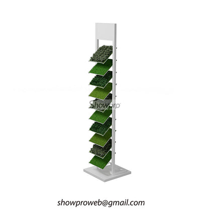 Artificial grass metal display stand
