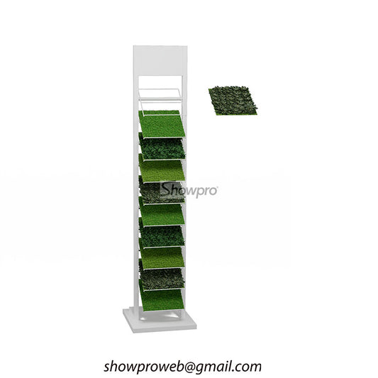 Artificial grass metal display stand