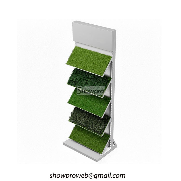 Artificial grass display solution showroom sample display rack ...