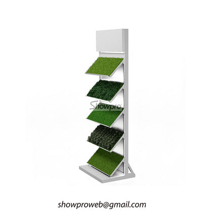 Artificial grass display solution showroom sample display rack