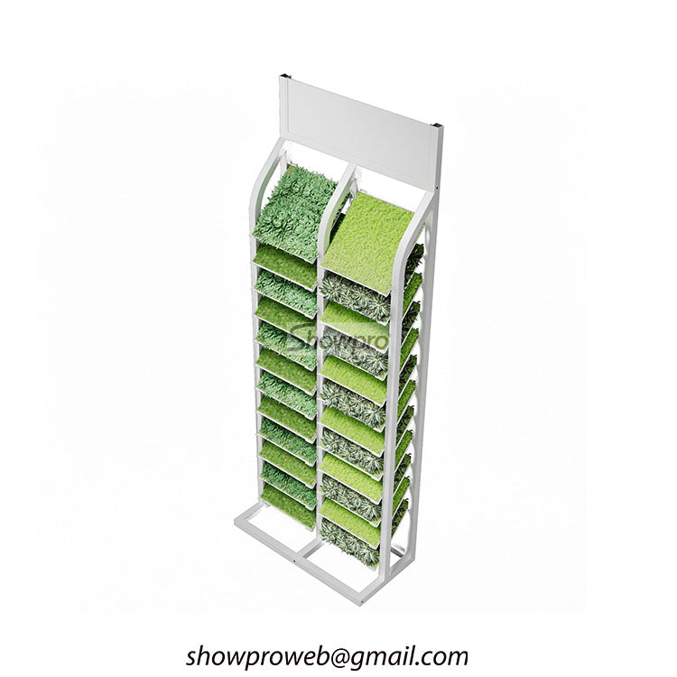 Artificial turf tiles display stand for grass retailers