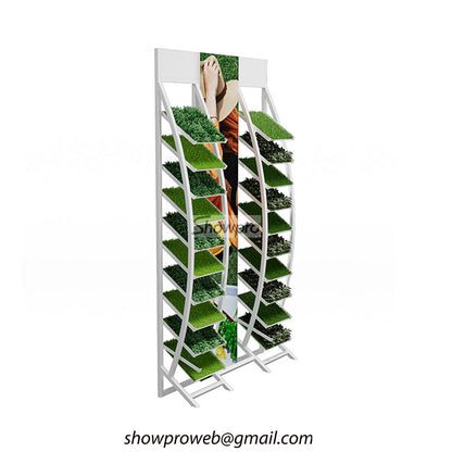custom garden shop metal artificial grass sample rack