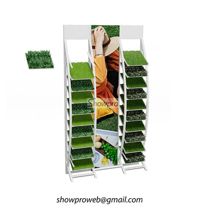 custom garden shop metal artificial grass sample rack