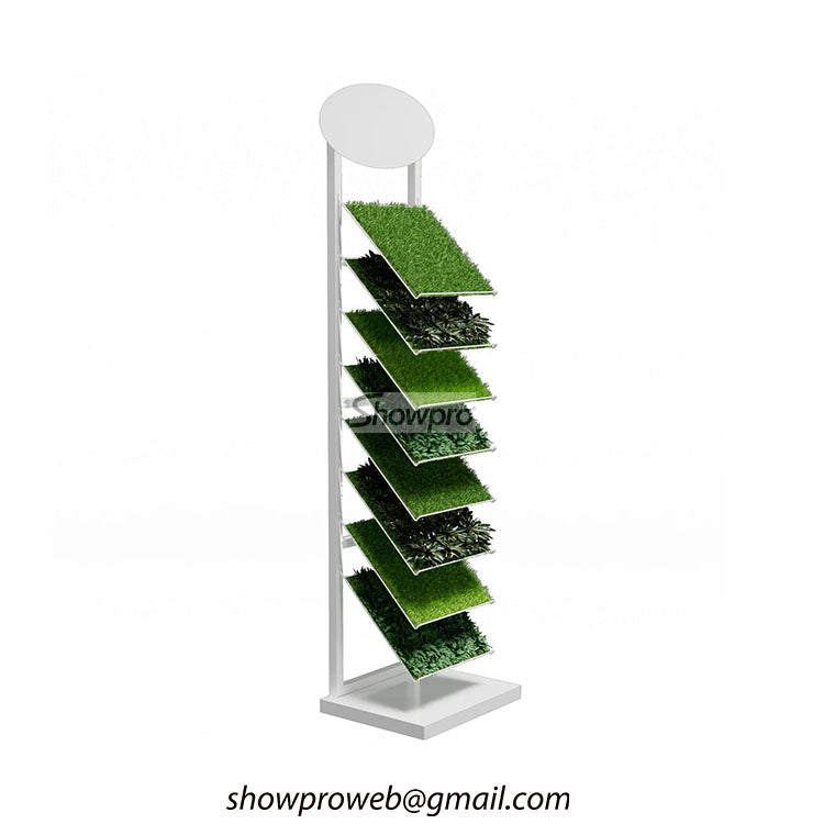 Custom artificial turf display stands for retail shops