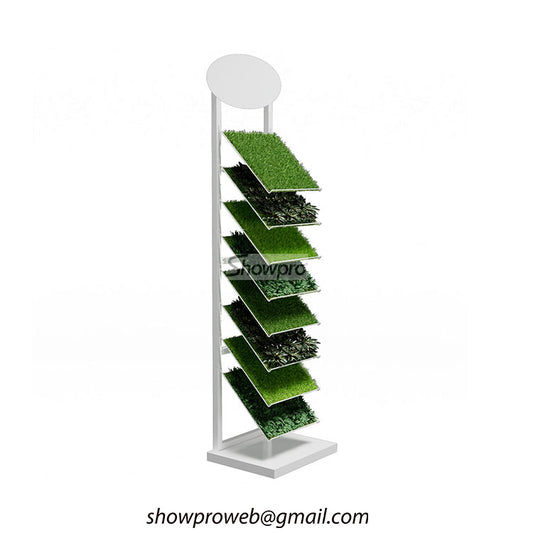 Custom artificial turf display stands for retail shops