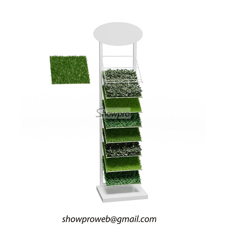 Custom artificial turf display stands for retail shops